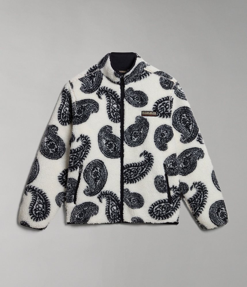 Napapijri Paisley Full-Zip Fleece Vlies Dames Wit | QSDGLYU-23