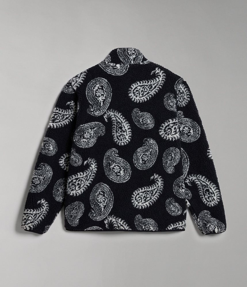 Napapijri Paisley Full-Zip Fleece Vlies Dames Zwart | NDUKOQT-08