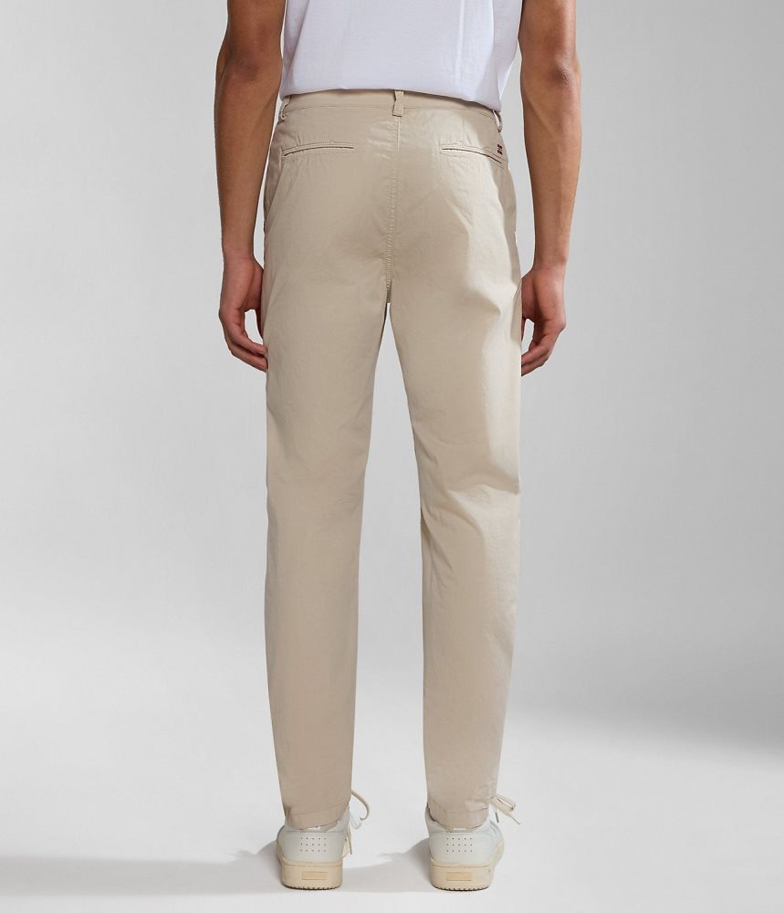 Napapijri Puyo Summer Chino Trousers Chino Broek Heren Beige Zilver | RLQJVKE-64