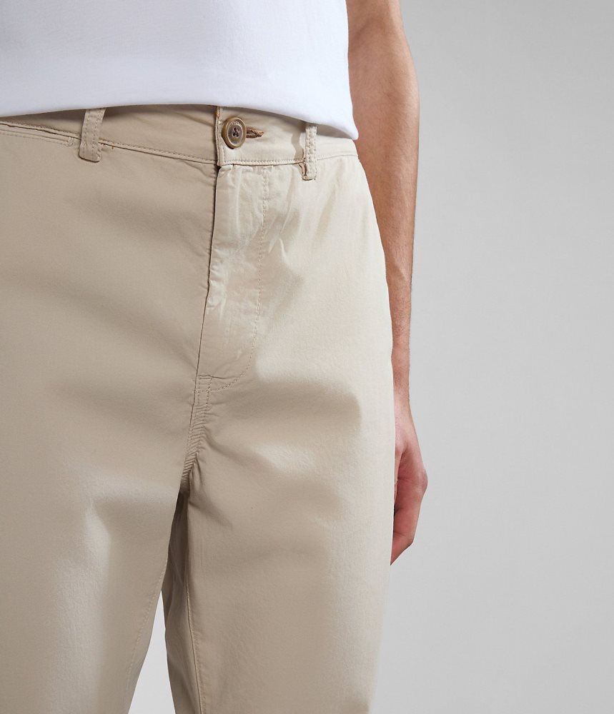 Napapijri Puyo Summer Chino Trousers Chino Broek Heren Beige Zilver | RLQJVKE-64