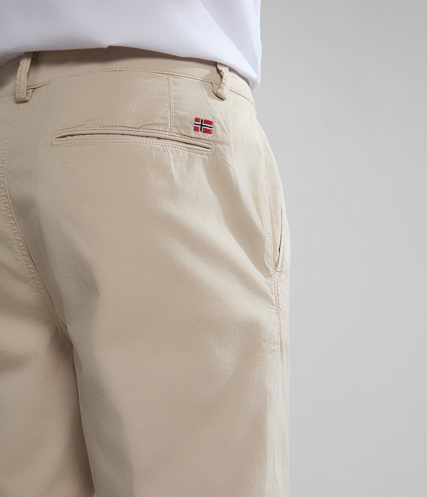 Napapijri Puyo Summer Chino Trousers Chino Broek Heren Beige Zilver | RLQJVKE-64