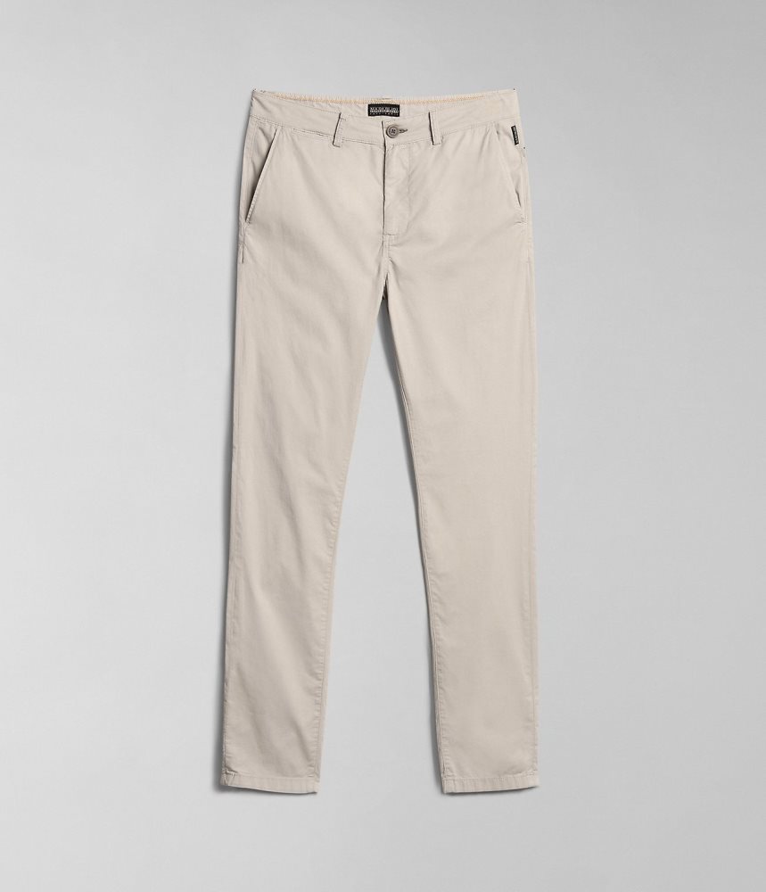 Napapijri Puyo Summer Chino Trousers Chino Broek Heren Beige Zilver | RLQJVKE-64