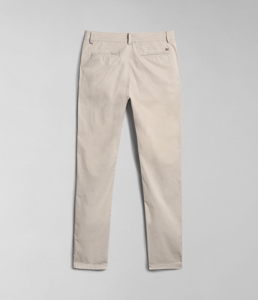 Napapijri Puyo Summer Chino Trousers Chino Broek Heren Beige Zilver | RLQJVKE-64