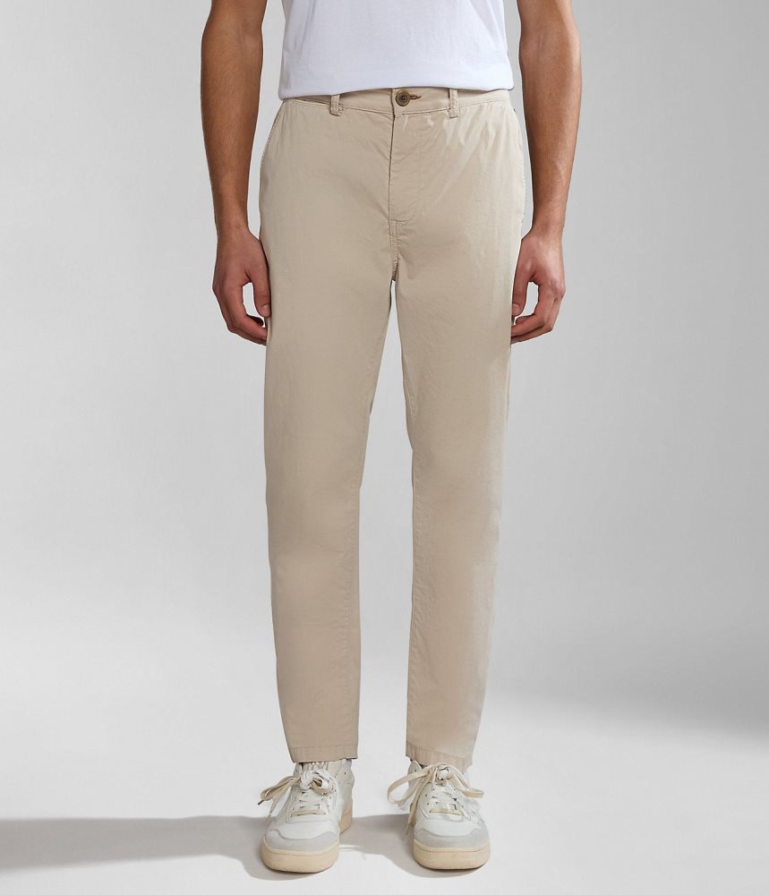 Napapijri Puyo Summer Chino Trousers Chino Broek Heren Beige Zilver | RLQJVKE-64