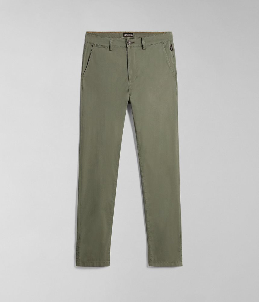 Napapijri Puyo Summer Chino Trousers Chino Broek Heren Groen | FTDOLSJ-71