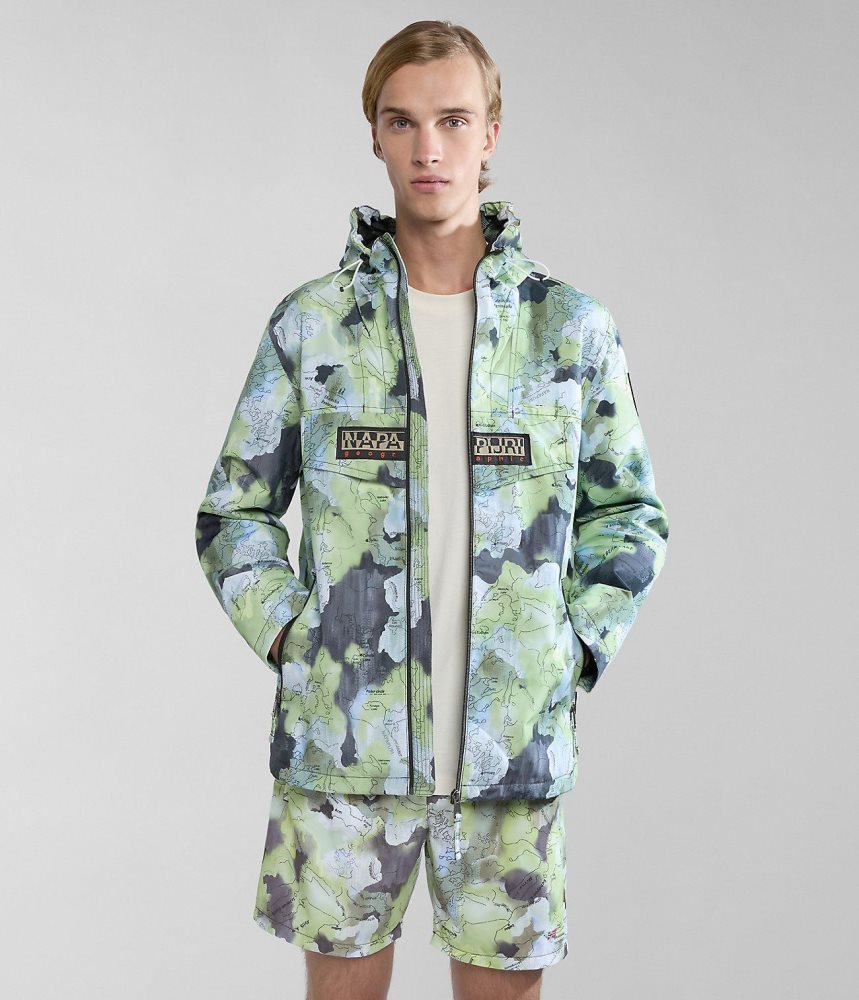 Napapijri Rainforest Open Summer Print Jacket Short Jackets Heren Multicolour | QSEJKMF-81