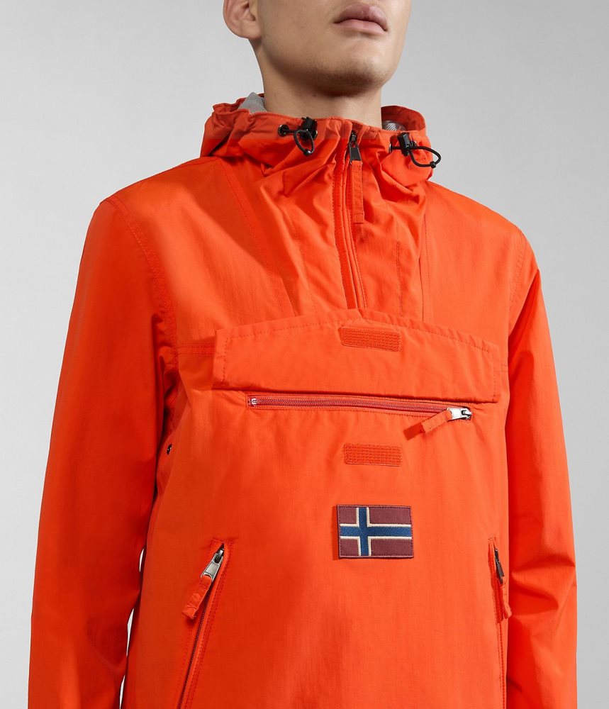 Napapijri Rainforest Pocket Summer Anorak Jacket Regenjassen Heren Oranje | BMVFKRJ-08