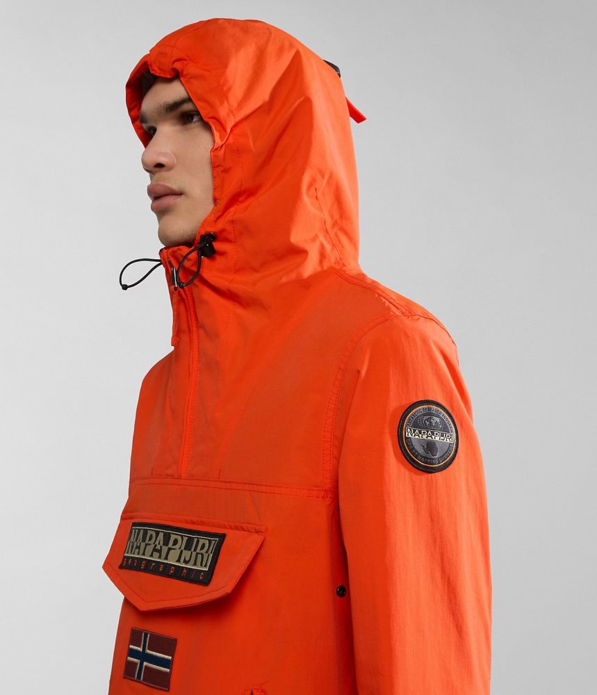 Napapijri Rainforest Pocket Summer Anorak Jacket Regenjassen Heren Oranje | BMVFKRJ-08