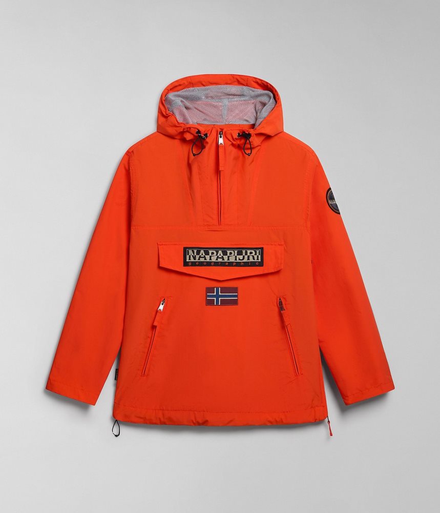 Napapijri Rainforest Pocket Summer Anorak Jacket Regenjassen Heren Oranje | BMVFKRJ-08