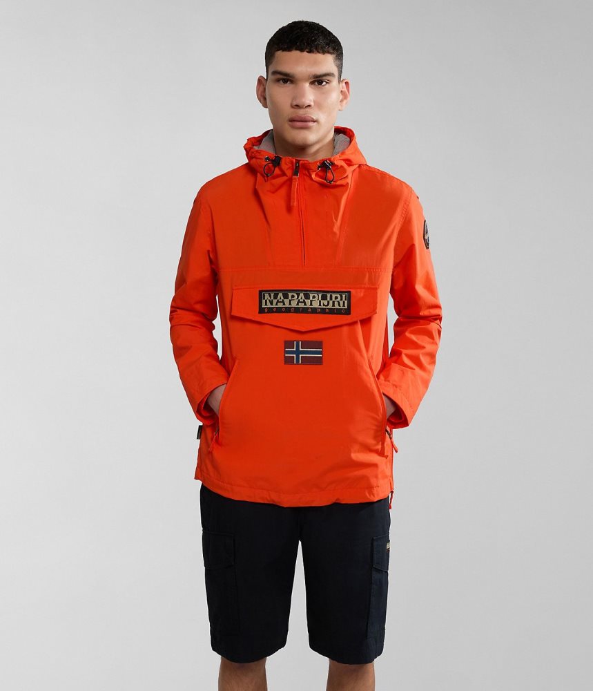 Napapijri Rainforest Pocket Summer Anorak Jacket Regenjassen Heren Oranje | BMVFKRJ-08