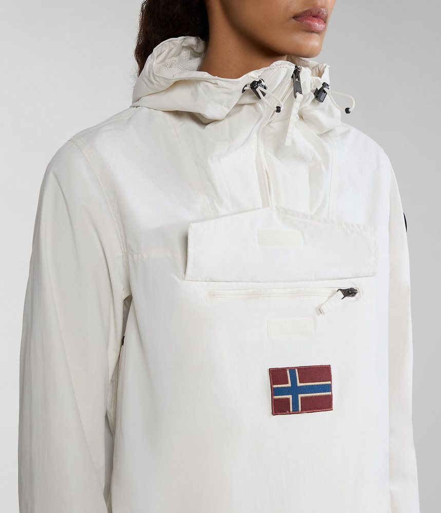 Napapijri Rainforest Pocket Summer Anorak Jacket Regenjassen Dames Wit | TSJHDOW-89