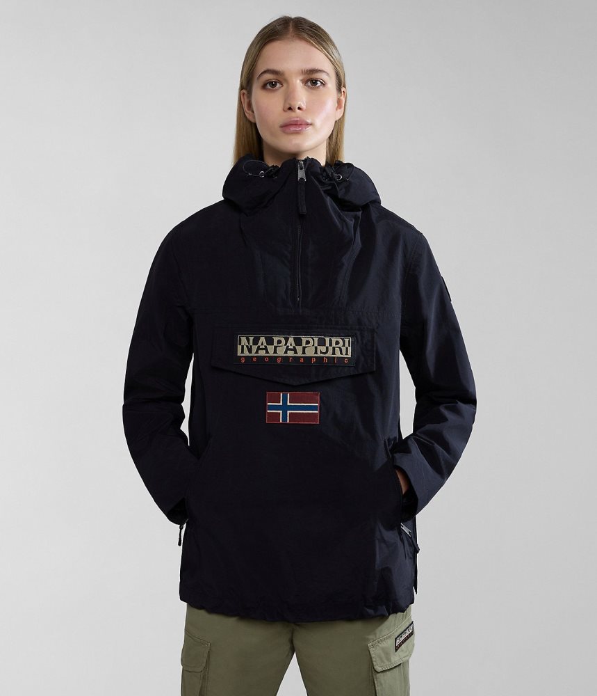 Napapijri Rainforest Pocket Summer Anorak Jacket Regenjassen Dames Zwart | ZFMKHXG-17