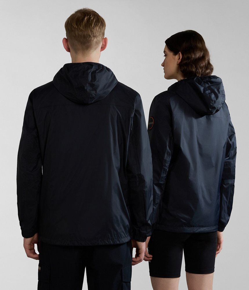 Napapijri Rainforest Ripstop Anorak Jacket - Unisex Regenjassen Heren Zwart | IDMBQHC-62