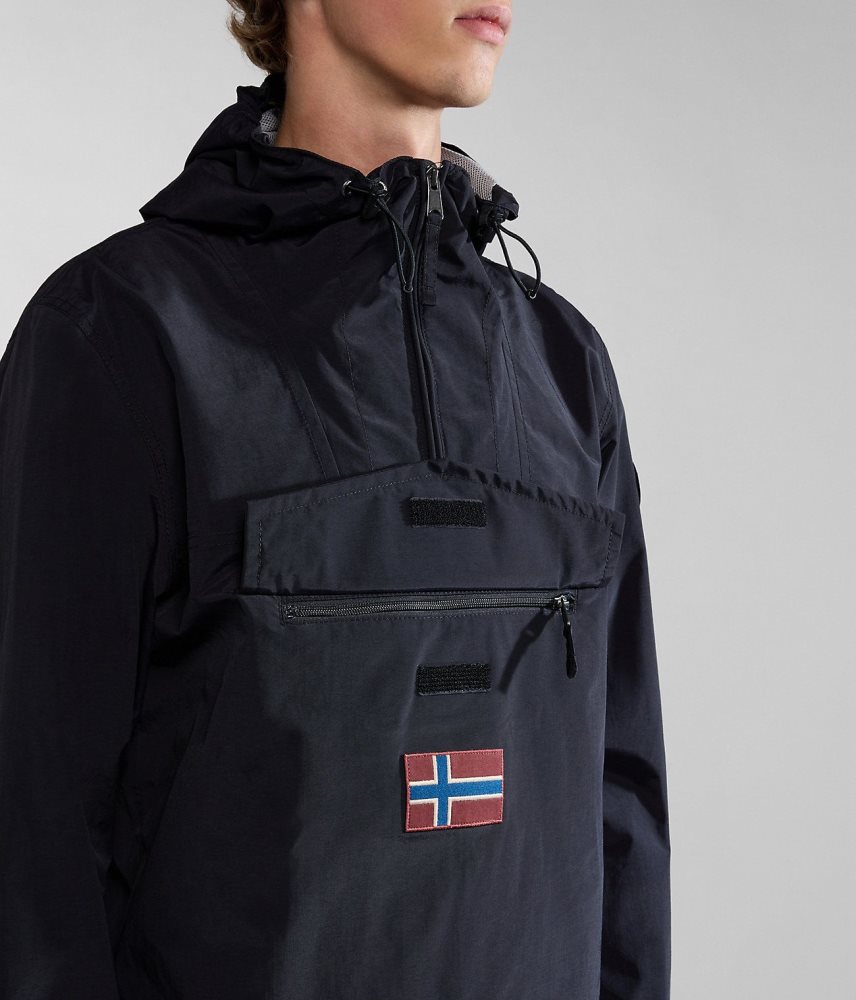 Napapijri Rainforest Summer Anorak Jacket Regenjassen Heren Zwart | XFNMJIS-96