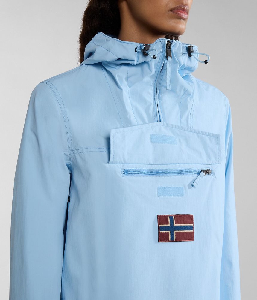 Napapijri Rainforest Summer Anorak Jacket Regenjassen Dames Lichtblauw | RUWMFIA-82