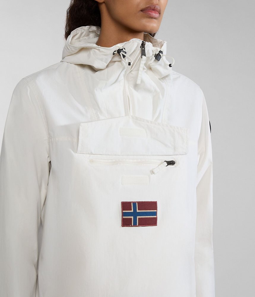 Napapijri Rainforest Summer Anorak Jacket Regenjassen Dames Wit | OBMZDHY-62