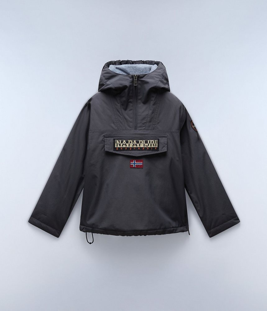 Napapijri Rainforest Winter Anorak Jacket (4-16 YEARS) Regenjassen Kinderen Donkergrijs | XMFZUSI-29