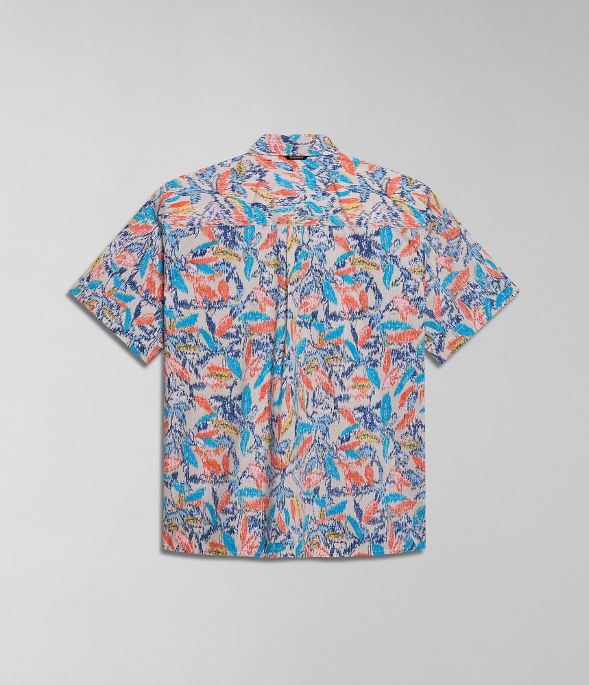 Napapijri Ronge Short Sleeve Shirt Overhemd Heren Multicolour | TVLBDZF-48