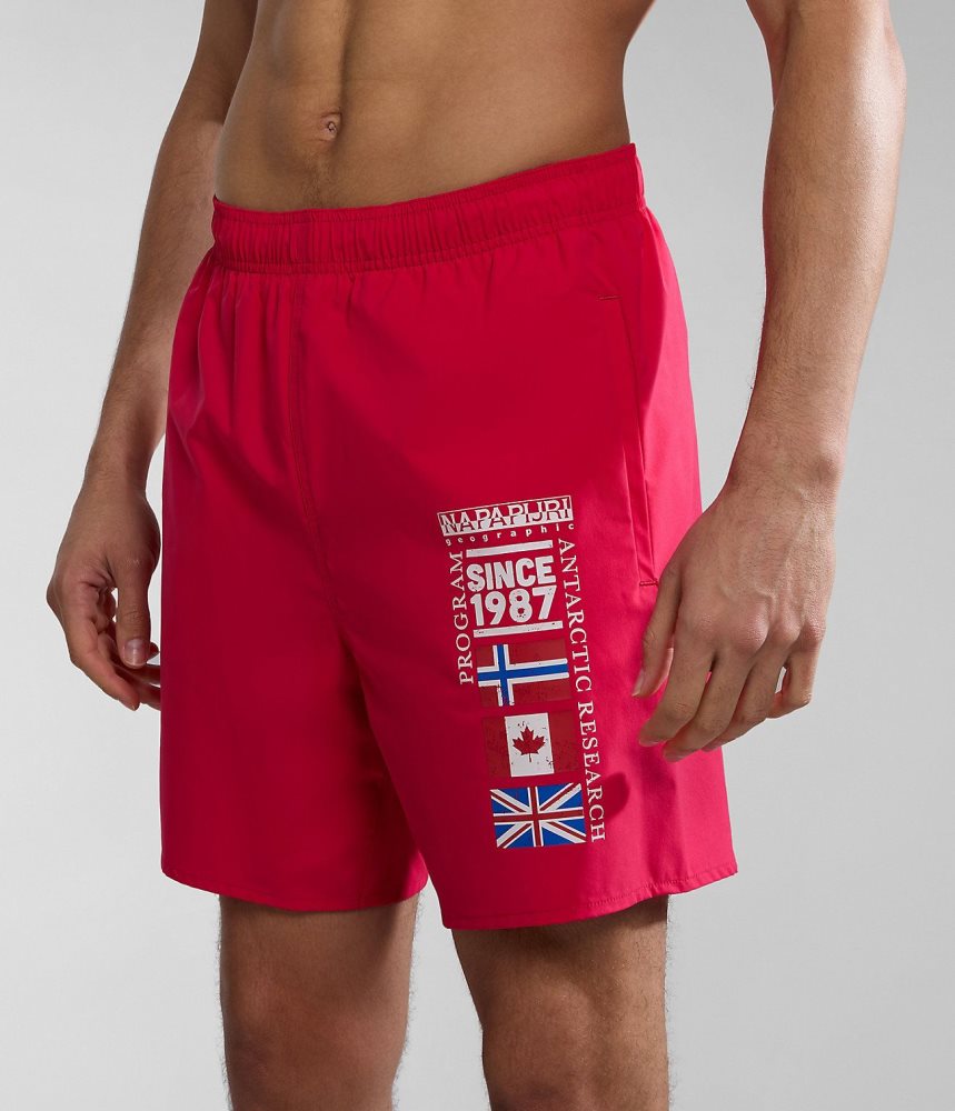 Napapijri Sahtu Swimming Trunks Zwembroek Heren Rood | VTWHRMA-35