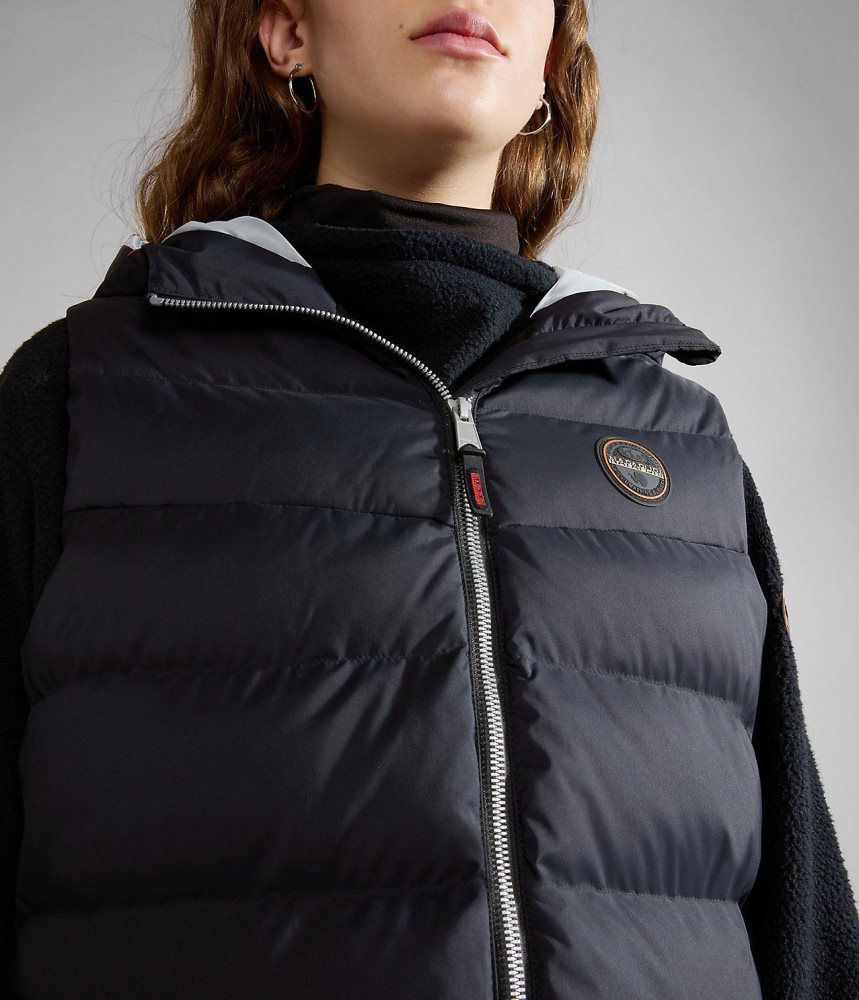 Napapijri Thermo Puffer Vest Gilet Dames Zwart | CSHDIYW-74